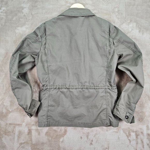 Woolrich Field Military Jacket Mens Sz M Green Buttons Long Sleeve Cargo Pockets - Picture 2 of 16